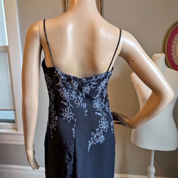 Vintage 1990s Rampage Slip Dress Floral Cottage Slit Whimsygoth Size 3 - Picture 11 of 16